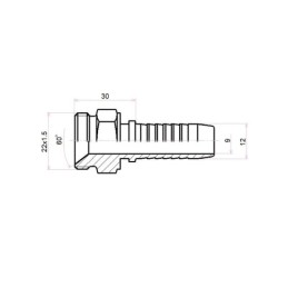 10 x Tiesi jungtis AGL DN12 1/2SN M22x1.5