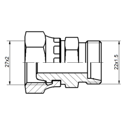 10 x Tiesios hidraulinės jungties tipas: AB, metriniai sriegiai: 27x2 - 22x1,5