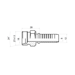 10 x TIESUS CEL FLANŠAS DN12 (13) 1SN 2SN M27x1.5
