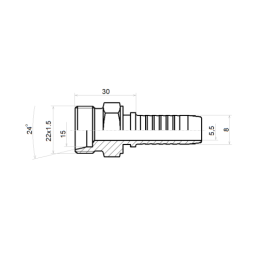 10 x Tiesi jungtis CEL DN8 1SN 2SN M22x1.5