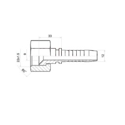 10 x Tiesi jungtis DK-KOMATSU DN12 1/2SN M22x1.5