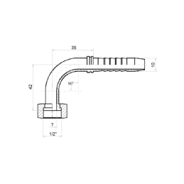 10 x Kampinis tvirtinimas DKR-FL 90 DN10 1/2SN 1/2"