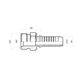 5 x Tiesus jungiamasis elementas AGR DN16 1SN 2SN 3/4"