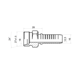 5 x PASKIRTIS TIESUS UŽSPAUDIMAS DN16 1SN 2SN M27x1.5