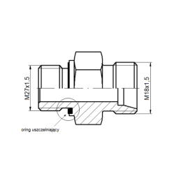 5 x Tiesus hidraulinis prijungimas: ED BB sriegiai: M27x1.5 - M18x1.5 su NBR sandarikliu