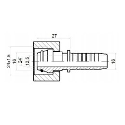 5 x Tiesi jungtis DKOL DN16 1SN 2SN M24x1.5