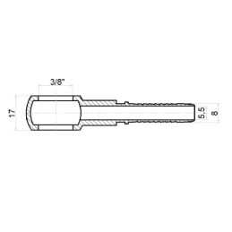 5 x RNR tiesus vamzdinis sriegis DN8 1/2SN, kilpelė: 3/8" aukštis: 17 mm