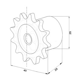 5 x Vienguba grūdinta grandinėlė 12Z 3/8" 06 B-1