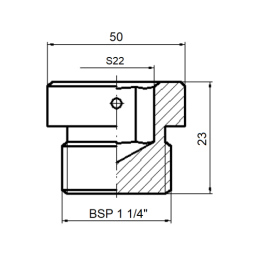 5 x Hidraulinis kamštis su sandarikliu, colinis sriegis 1 1/4"