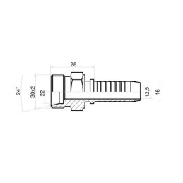 5 x Tiesi jungtis CEL DN16 1SN 2SN M30x2