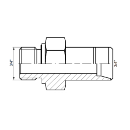 5 x Pertvarinė hidraulinė jungtis su prailgintu 3/4 colio BSP sriegiu