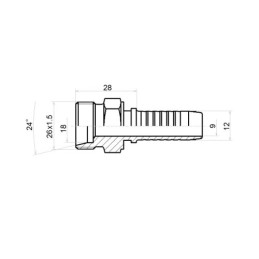 5 x Tiesi jungtis CEL DN12 (13) 1SN 2SN M26x1.5