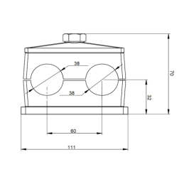 5 x Juodas dvigubas spaustukas, 38 mm skylė, skirtas vamzdžio arba hidraulinės žarnos tvirtinimui
