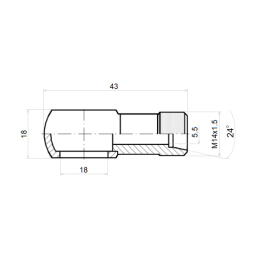 5 x Hidraulinė jungtis su banžo kilpa, korpuso sriegis: M14x1,5, varžto kilpa: 18 mm, korpuso aukštis: 18 mm.