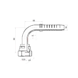 5 x DKJ-90 KAMPINIS PJOVIMAS DN16 1/2SN 1 1/16"-12 UNF
