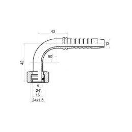 5 x Kampinis srieginis elementas DKOL-90 DN12 (13) 1SN 2SN M24x1.5