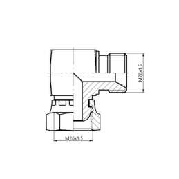 5 x Hidraulinės kampinės jungties tipas: AB sriegiai: M26x1.5 - M26x1.5