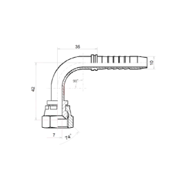 5 x DKJ-90 KAMPINIS PJOVIMAS DN10 1/2SN 7/8"-14 UNF