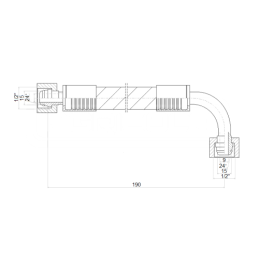 5 x Originali kaltinė hidraulinė žarna 190 mm. Hidrolizatoriaus tipas: AK13/2-190.1/2" / 1/2"