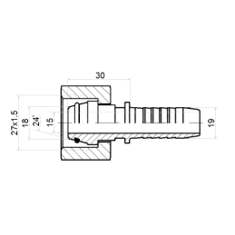 5 x DKOL TIESUS FLANŠAS DN19 (20) 1SN 2SN M27x1.5