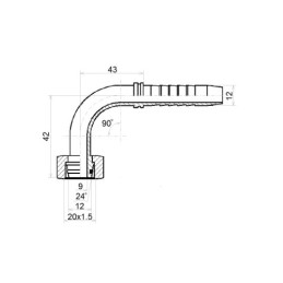 5 x Kampinis srieginis elementas DKOL-90 DN12 (13) 1SN 2SN M20x1.5