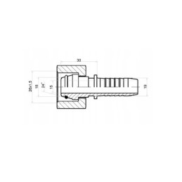 5 x Tiesi jungtis DKOL DN19 (20) 1SN 2SN M26x1.5