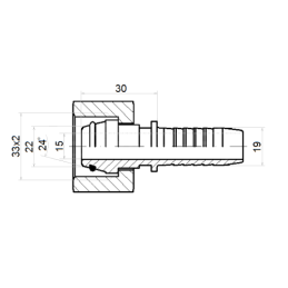 5 x DKOL TIESUS UŽSPAUDIMO JUNGIKLIS DN19 (20) 1SN 2SN M33x2