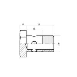 5 x M18 G3/8" kilpinė jungtis, pridedamas 3/8" kilpinis varžtas