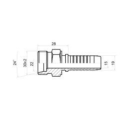 5 x PASKIRTIS TIESUS UŽSPAUDIMAS DN19 (20) 1SN 2SN M30x2