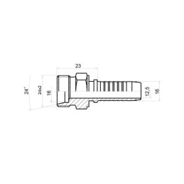 5 x Tiesi jungtis CEL DN16 1SN 2SN M24x2