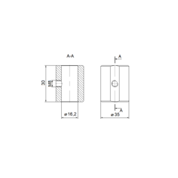 5 x Įvorė, skirta privirinti prie hidraulinio cilindro stūmoklio koto 16x35x30