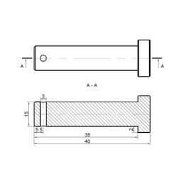 5 x Pavaros kaištis su vielokaiščiu, ilgis: 40 mm, skersmuo: 15 mm