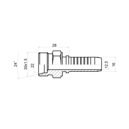 5 x PASKIRTIS TIESUS UŽSPAUDIMAS DN16 1SN 2SN M30x1.5