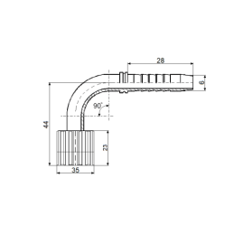5 x Kampinis antgalis 90 M22x1.5 DN6 žarnai, skirta Karcher įrenginiams ir bakams