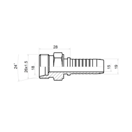 5 x PASKIRTIS TIESUS UŽSPAUDIMAS DN19 (20) 1SN 2SN M26x1.5