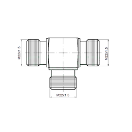 5 x Pneumatinė T formos jungtis M22x1.5