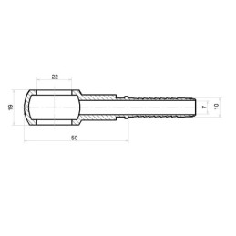 5 x RNM tiesus vamzdinis srieginis antgalis DN10 1SN 2SN su kilpa 22 mm, aukštis 19 mm