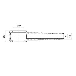 5 x RNR tiesus vamzdinis srieginis antgalis DN10 1/2SN, kilpelė: 1/2", aukštis: 22 mm