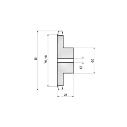 5 x Grūdintas grandinės žvaigzdutė 19 dantų 1/2" 08B-1 grandinei