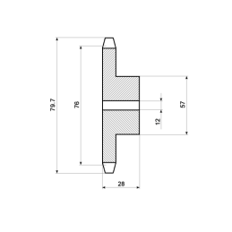 5 x Grūdintas grandinės žvaigzdutė, 25 dantų, 3/8", skirta 06B-1 grandinei