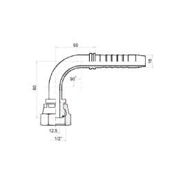 5 x DKR-90 kampinis užspaudimas DN16 1SN 2SN 1/2"