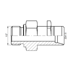 5 x Hidraulinė pertvaros jungtis BSP 1/2" - M22x1.5 su fiksavimo veržle