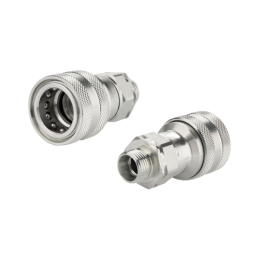 5 x Hidraulinė greitoji jungtis, „Euro“, minkšto paspaudimo tipo lizdas. Trumpas išorinis sriegis M22x1.5.