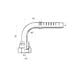 3 x DKR-90 KAMPINIS UŽSPAUDIMAS DN8 1SN 2SN 1/2"