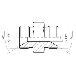 3 x Tiesios hidraulinės jungties tipas: BB sriegiai: BSP 1 1/4" - BSP 1 1/4"