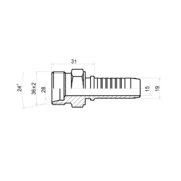 3 x CEL TIESUS FLANŠAS DN19 (20) 1SN 2SN M36x2