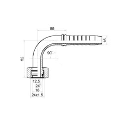 3 x Kampinis srieginis elementas DKOL-90 DN16 1SN 2SN M24x1.5