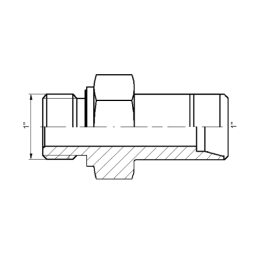 3 x Pertvarinė hidraulinė jungtis su prailgintu BSP 1 colio sriegiu