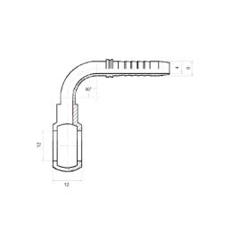 3 x RNM-90 KAMPINĖ JUNGIAMOJI DETALĖ DN6 1/2SN SU AKIMIRKA 12 mm A: 12 mm