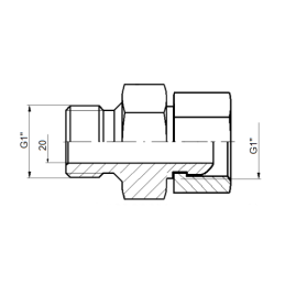 3 x Tiesus hidraulinis prijungimas: ED, sriegiai: BSP 1" - G1" su NBR sandarikliu.